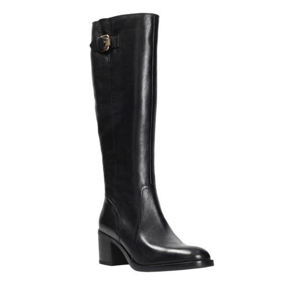 Clarks Womens Mascarpone Ela Knee High Boots Black | UK-2875314